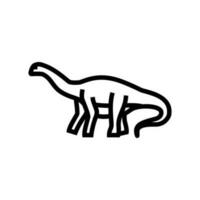 brontosaurio dinosaurio animal línea icono vector ilustración