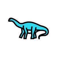 brontosaurus dinosaur animal color icon vector illustration