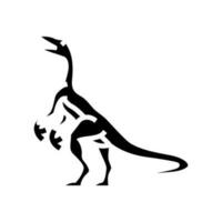 compsognathus dinosaurio animal glifo icono vector ilustración