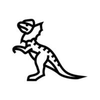 dilophosaurus dinosaurio animal línea icono vector ilustración