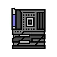 tarjeta madre juego de azar ordenador personal color icono vector ilustración