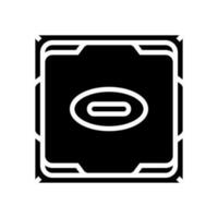 processor chip gaming pc glyph icon vector illustration