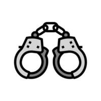 handcuffs crime color icon vector illustration