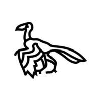 archaeopteryx dinosaur animal line icon vector illustration