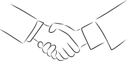 Handshake, vector. Hand drawn sketch. vector