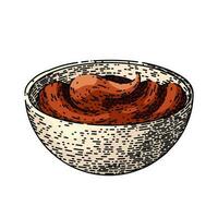 chocolate paste bowl sketch hand drawn vector