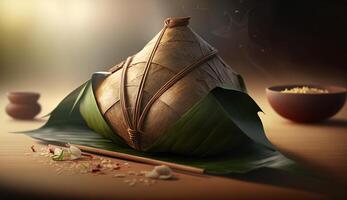 Zongzi Rice dumpling for Chinese traditional Dragon Boat Festival Duanwu Festival. . photo