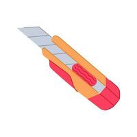 Ilustración de vector de dibujos animados de cuchillo cortador de caja
