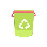 basket trash bin cartoon vector illustration