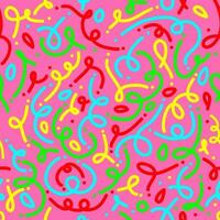 90s seamless pattern squiggle kid vector