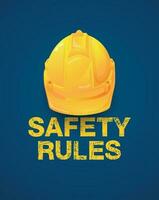 safety rules , health and safety first, Engineer helmet on background ,vector illustrator vector