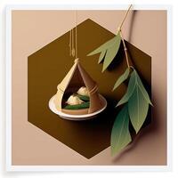 Zongzi Rice dumpling for Chinese traditional Dragon Boat Festival Duanwu Festival. . photo