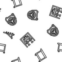 garage accessories tool service vector seamless pattern