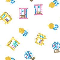 bedroom room kid interior vector seamless pattern