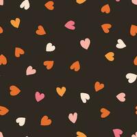 Cute seamless pattern with small hand drawn hearts. Vector hearted texture. Romantic background with small hearts