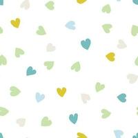 Cute seamless pattern with small hand drawn hearts. Vector hearted texture. Romantic background with small hearts