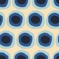 Bold creative seamless pattern in Mid Century Style. Vintage abstract texture with big circles. Dotted retro background vector