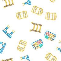 garage accessories tool service vector seamless pattern
