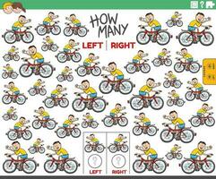 contar izquierda y Derecha imágenes de un chico montando un bicicleta vector