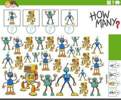 how many cartoon robots characters counting activity vector