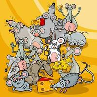 cartoon mice and rats comic animal characters vector