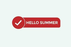 Hola verano vectores.signo etiqueta burbuja habla Hola verano vector
