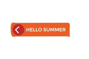 hello summer vectors.sign label bubble speech hello summer vector