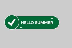 Hola verano vectores.signo etiqueta burbuja habla Hola verano vector