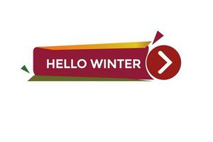 hello winter vectors.sign label bubble speech hello winter vector