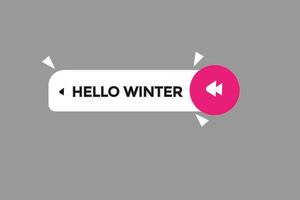 Hola invierno vectores.signo etiqueta burbuja habla Hola invierno vector
