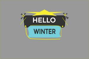 hello winter vectors.sign label bubble speech hello winter vector