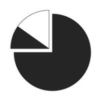 Pie diagram splitted into slices flat line black white vector icon. Data management. Editable cartoon style element. Simple isolated outline spot illustration for web graphic design and animation