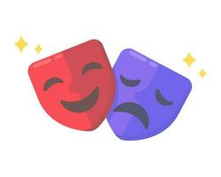 emotional mask Showing drama and comedy movies. Psychological status of patients with bipolar disorder vector