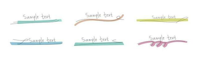 set of minimalist stroke for text template vector