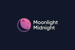 Moon light star night logo concept vector