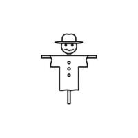 Scarecrow line vector icon illustration