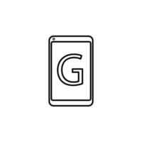 phone with the G sign vector icon illustration