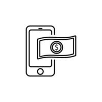 Mobile phone, money vector icon illustration