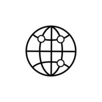 points on the globe outline vector icon illustration