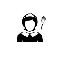 hotel cleaner avatar vector icon illustration