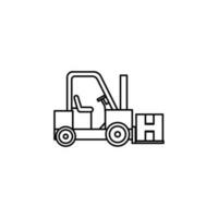 Forklift line vector icon illustration