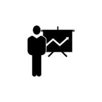 man with a chart presentation vector icon illustration