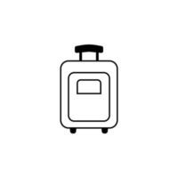 Suitcase on wheels vector icon illustration