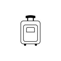 Suitcase on wheels vector icon illustration