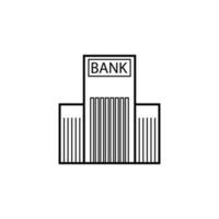 Ilustración de icono de vector de edificio de banco