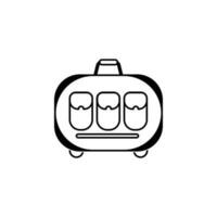 suitcase with pockets vector icon illustration