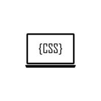 computadora portátil, css vector icono ilustración