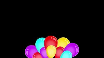 gelukkig moeders dag met kleurrijk ballon vliegend in de lucht video
