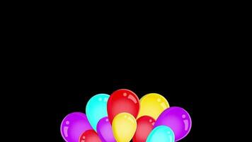 gelukkig verjaardag met kleurrijk ballon vliegend in de lucht video