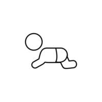 crawling baby vector icon illustration